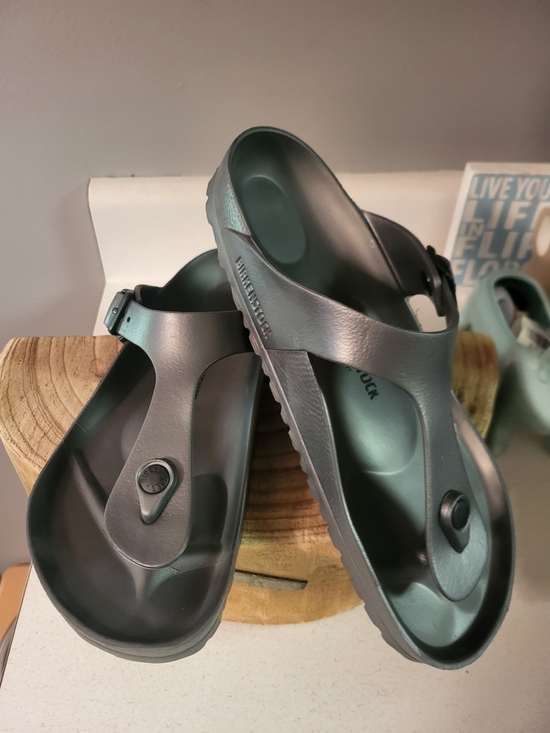 Birkenstock Shoes - Birkenstock Gizeh EVA Sandals Metallic Anthracite Size EU 40 US 9